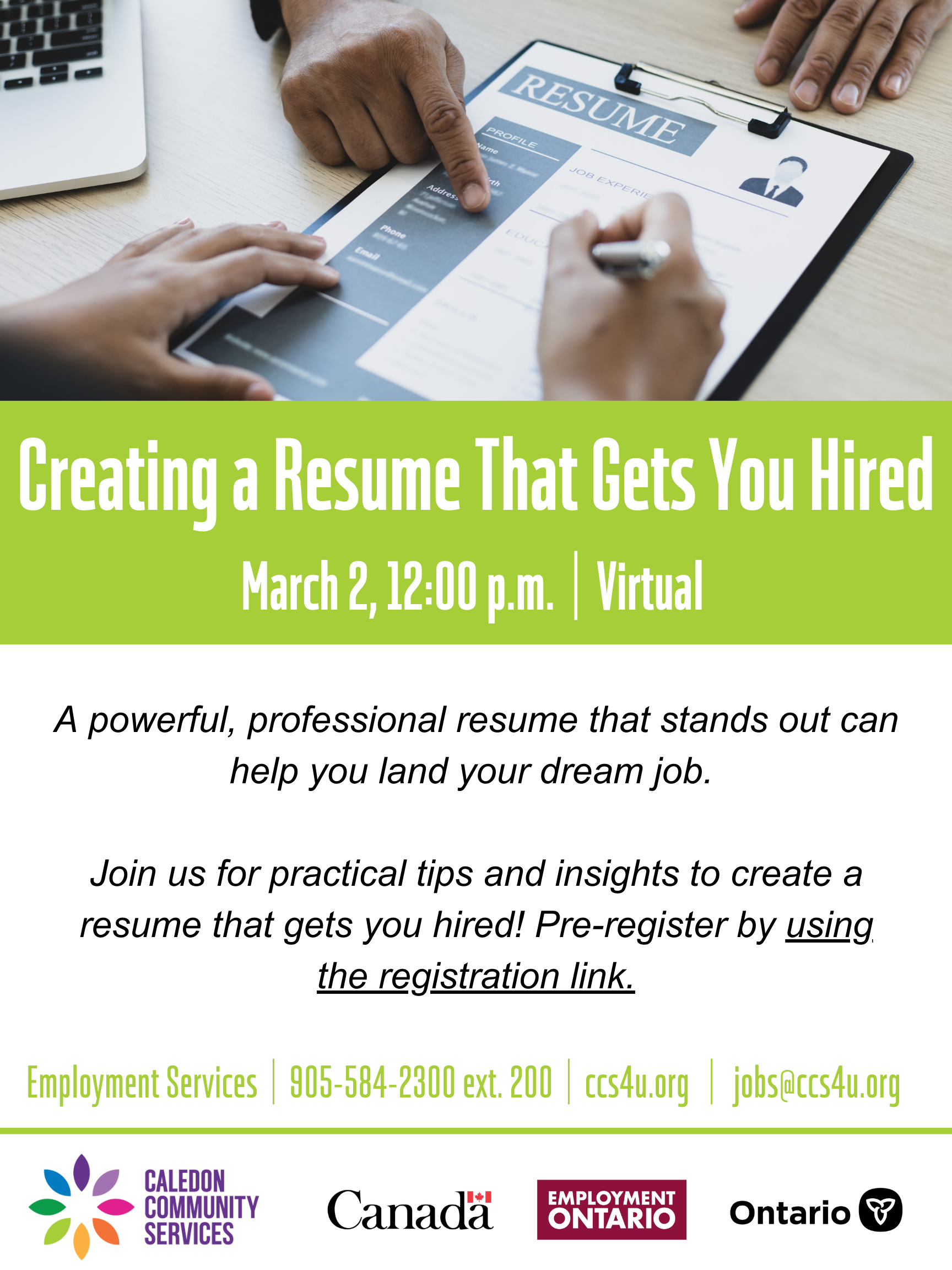 Resume Workshop 2nd March